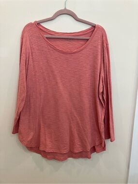 Escape Women’s Lightweight Long-Sleeve Scoop Neck Top - Coral